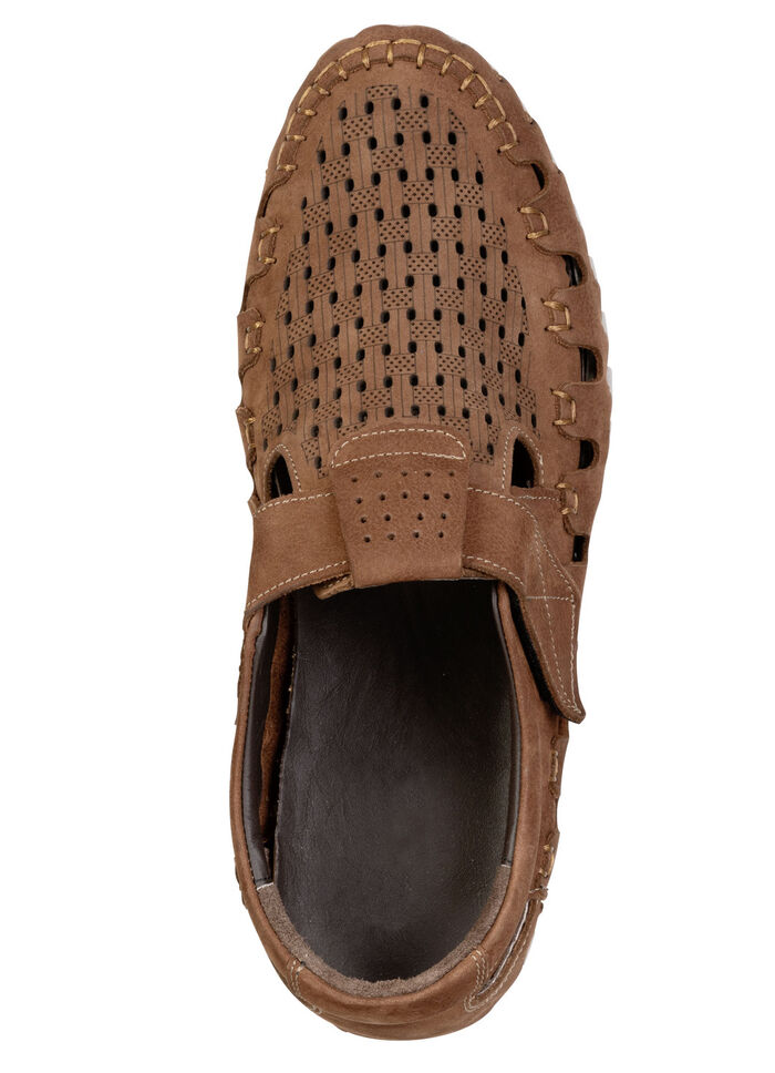 Zomerse herenpantoffels met uitneembaar voetbed BRAUN