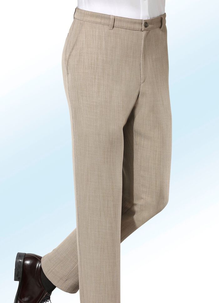Broek "Klaus models" in 3 kleuren ZAND GEM&Ecirc;LEERD