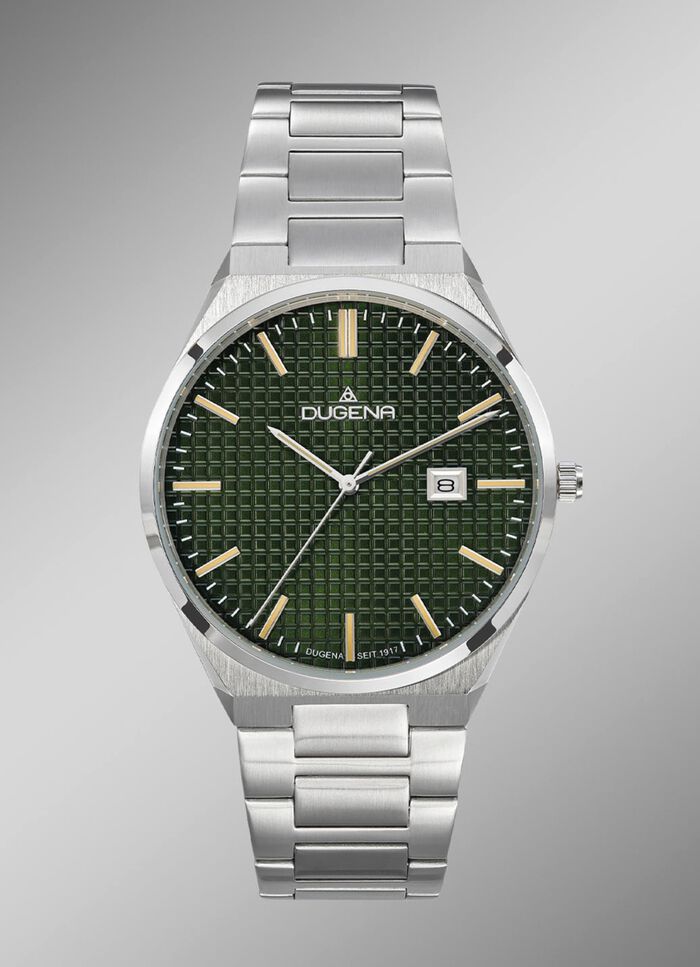 Dugena quartz herenhorloge met roestvrijstalen bandkast 