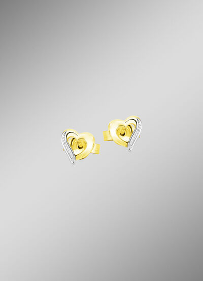 Hart oorbellen in twee kleuren 