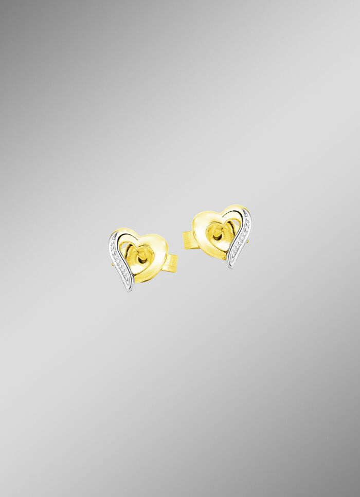 Hart oorbellen in twee kleuren 