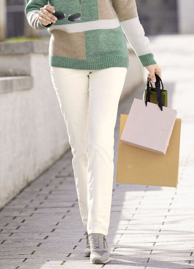 Corduroy broek in ecru 