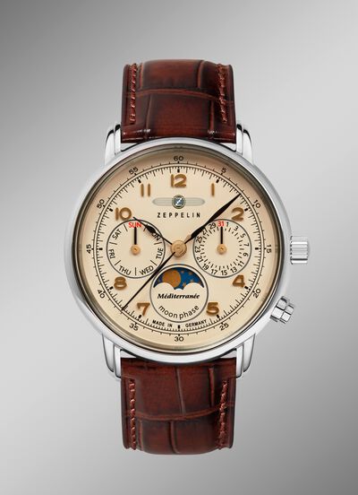 Zeppelin quartz partnerhorloges met leren bandjes 