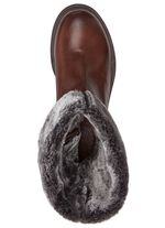 Andrea Conti-laarzen met een donzige omslagkraag BRUIN