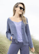 Cardigan met paillettengaren JEANSBLAUW GEMÊLEERD