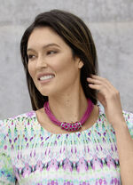 Roze ketting met meerdere rijen 