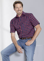 Geruit functioneel overhemd in 3 kleuren ROOD EN MARINEBLAUW GERUIT