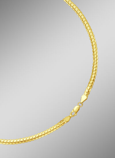 Smalle en platte gouden schakelketting of armband 