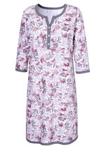 Nachthemd met knoopsluiting en 3/4-mouwen 