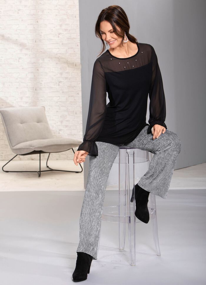 Uitstekend overhemd met chiffon afwerking 