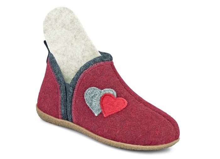 Slippers met contrasterende gekleurde applicaties GRANAATROOD