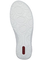 Rieker veterlaarsje van origineel bedrukt synthetisch materiaal ZILVER-GRIJS-BLAUW