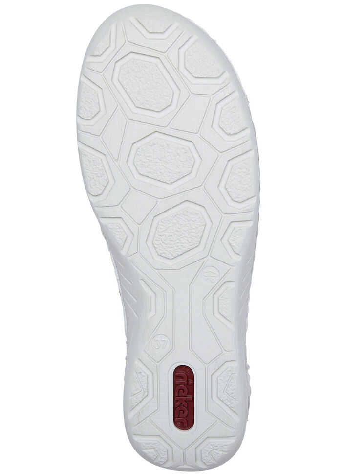 Rieker veterlaarsje van origineel bedrukt synthetisch materiaal ZILVER-GRIJS-BLAUW