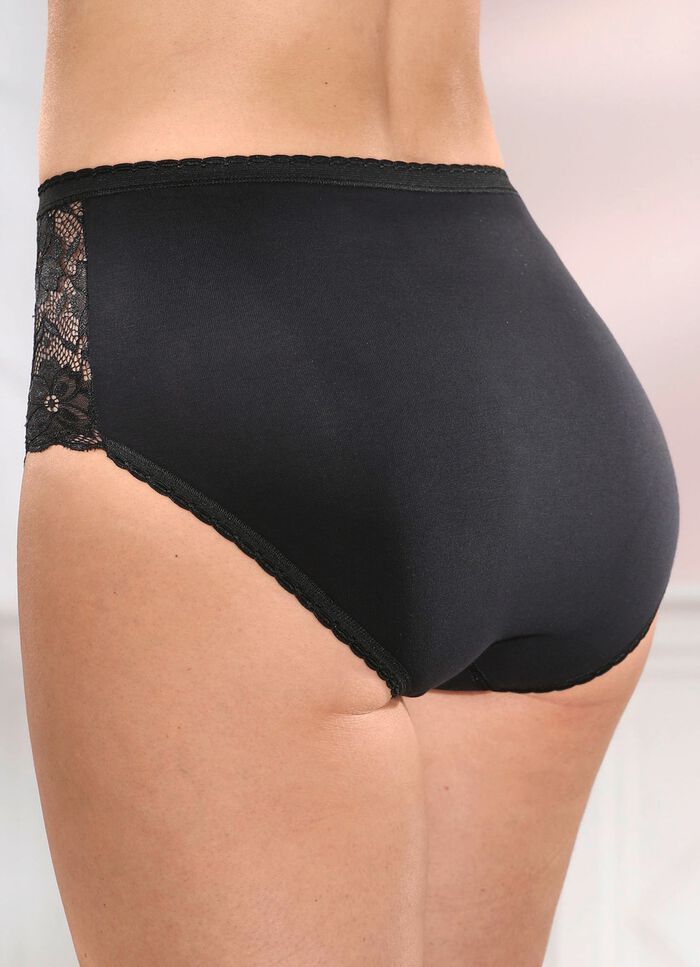 Set van vier slips met elastisch kant 