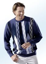 Pullover met opliggend intarsia-dessin 