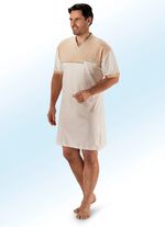 G&ouml;tting nachthemd met V-hals, borstzak, natuurlijke vezel 