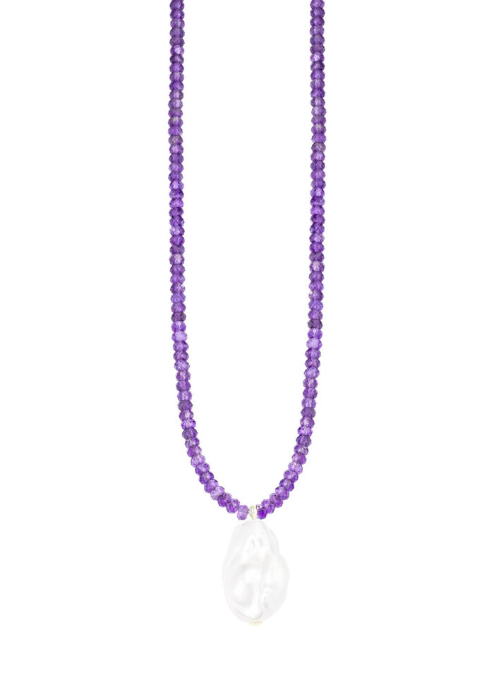Ketting gemaakt van echte amethiststenen 