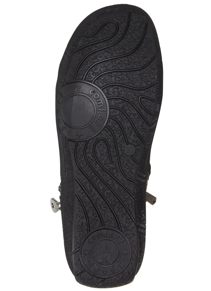 Andrea Conti veterlaarsje met reptiel-reli&euml;f inzetstuk en decoratieve ritssluiting ZWART
