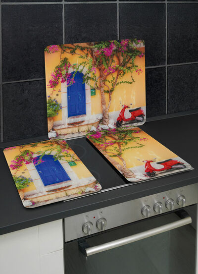 Glazen wandpaneel, Vespa-motief 