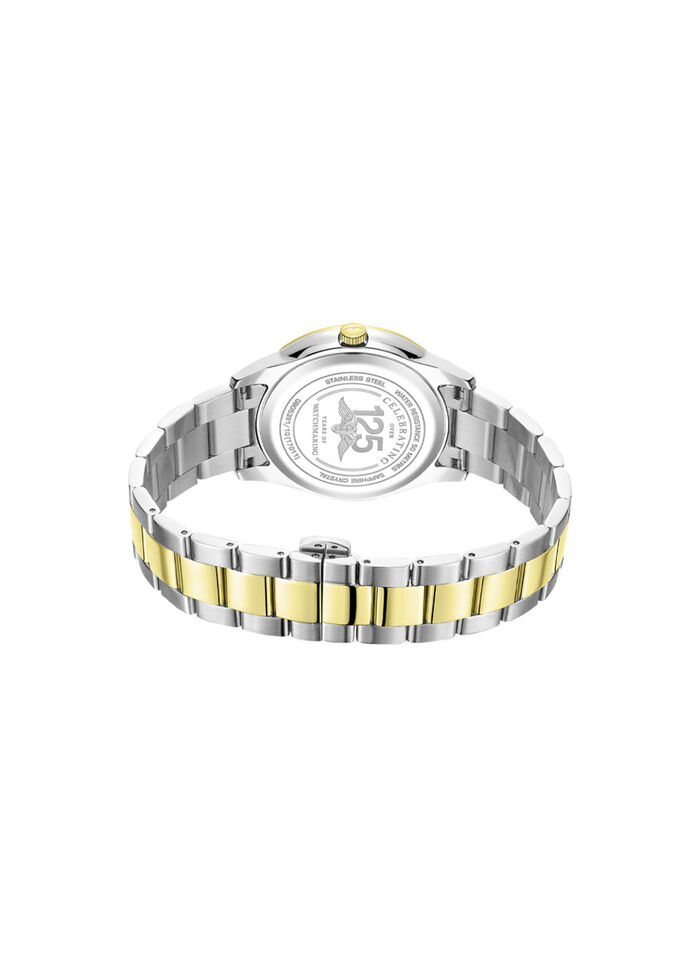 Roterend quartz herenhorloge in bicolor 