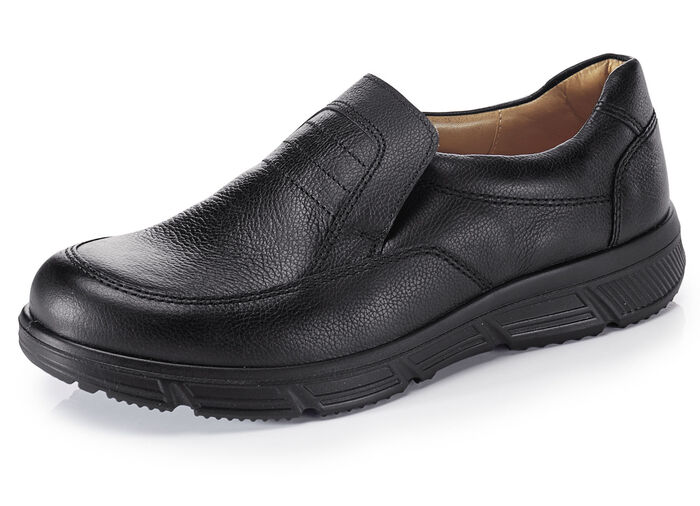GINO GALANTE, comfortabele herenpantoffels, breedte K, met uitneembaar voetbed ZWART