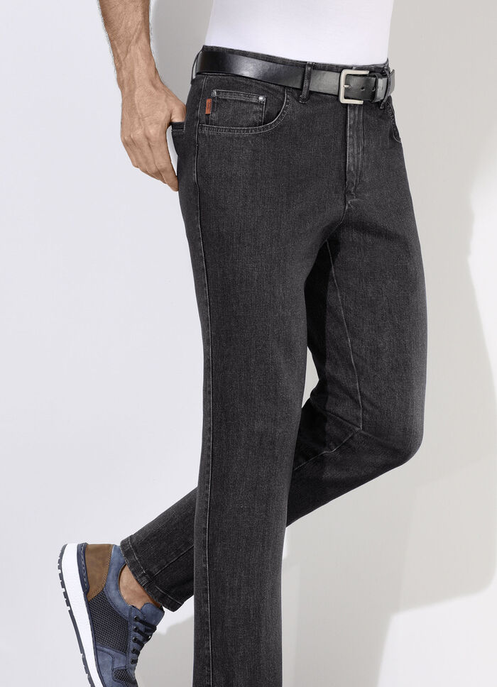 "Francesco Botti" jeans met elastische tailleband in 3 kleuren ANTHRAZIT