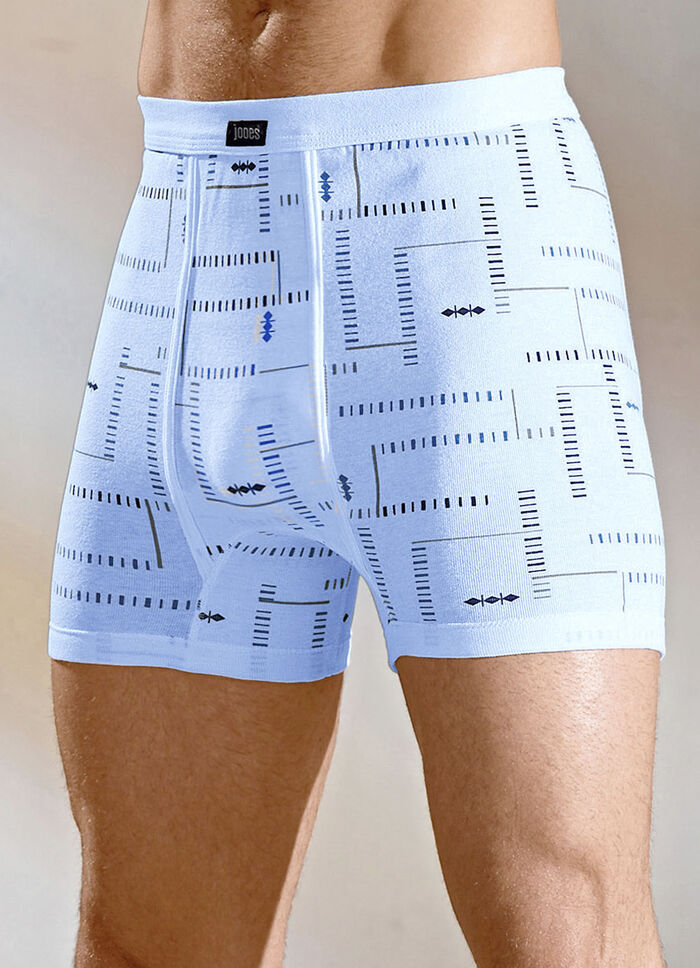 Set van drie onderbroeken van fijne ribstof, met gulp, met bont dessin 