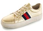 Sneakers van gemetalliseerd nappaleer GOUD