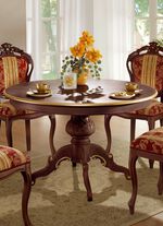 Ronde eettafel met verlengstuk NOTENHOUT