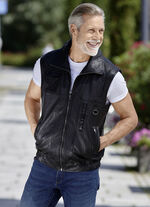 Leren vest met zakken 