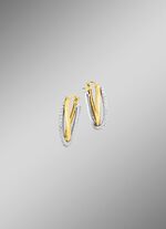 Creolen in twee kleuren met synthetische zirkonia 