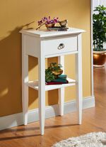 Deels massieve bijzettafel met lade en plank 