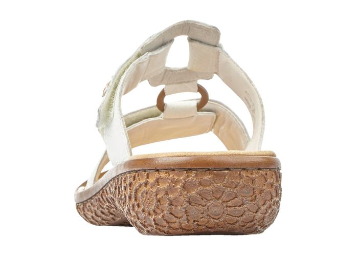 Rieker, modieuze damesmuiltjes, breedte H, met klittenbandsluiting WIT