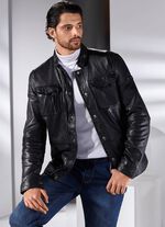 Kort leren jasje van &ldquo;Cabrini&rdquo; 