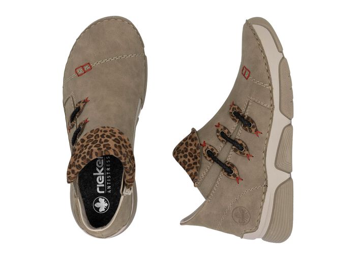 Rieker, trendy dameslaarzen, winterschoenen, met rits TAUPE-BRUIN