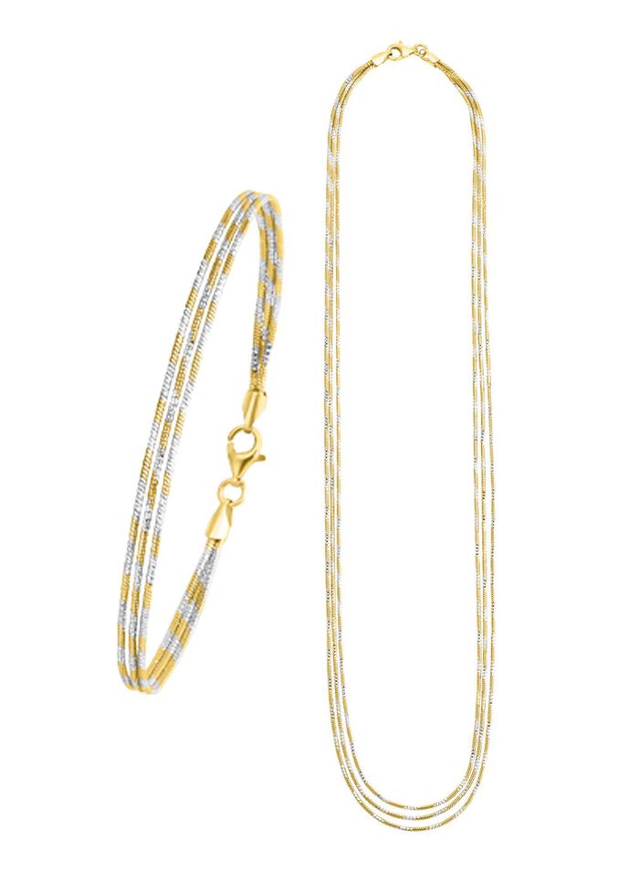 Elegante sieradenset in bicolor, 2 stuks 