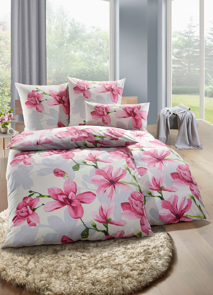 beddengoedset met weelderig magnolia-ontwerp VEELKLEURIG