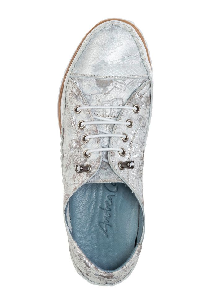 Andrea Conti mocassinpantoffels met metallic glans ZILVERGRIJS