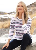 Trui met strepenmotief 