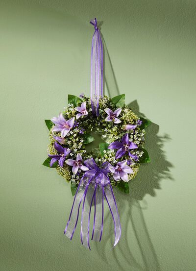 Wandkrans met charmant textiellint 