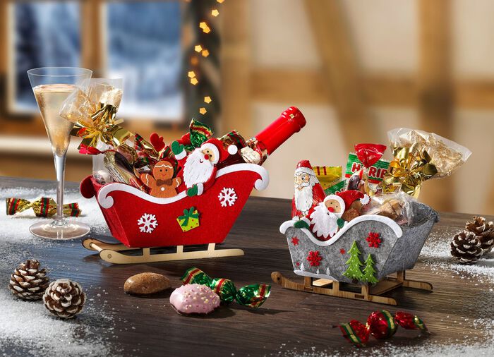 Kerstslee met kerstlekkernijen KLEURRIJK