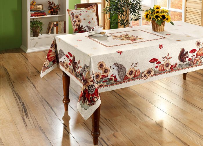 Tafel- en kamerdecoratie van wandtapijt 