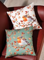 Kussenhoes met vogel op tak motief CR&Egrave;ME