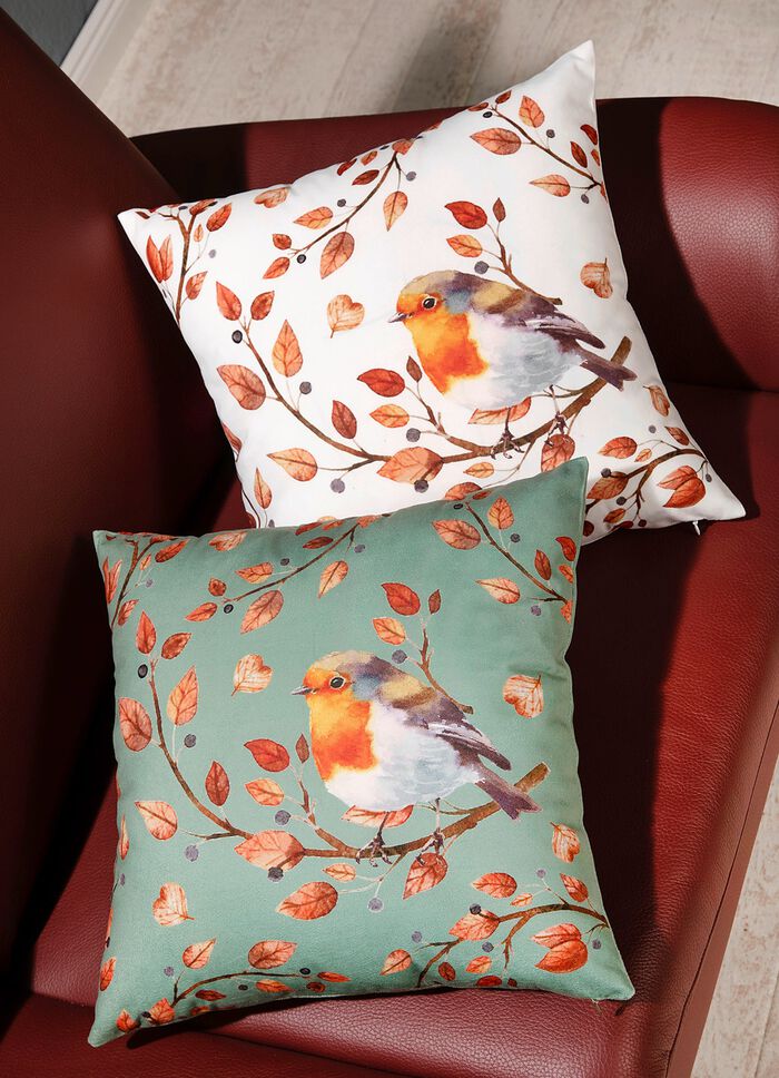 Kussenhoes met vogel op tak motief CR&Egrave;ME