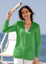 Cardigan met rekbare structuur GROEN