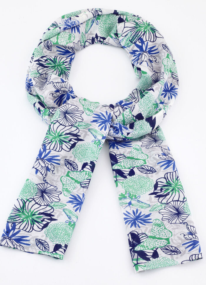 Sjaal met fantasiebloesemmotief 