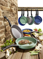 Pannenset “GSW” “Rainbow” van hoogwaardig gegoten aluminium GROEN