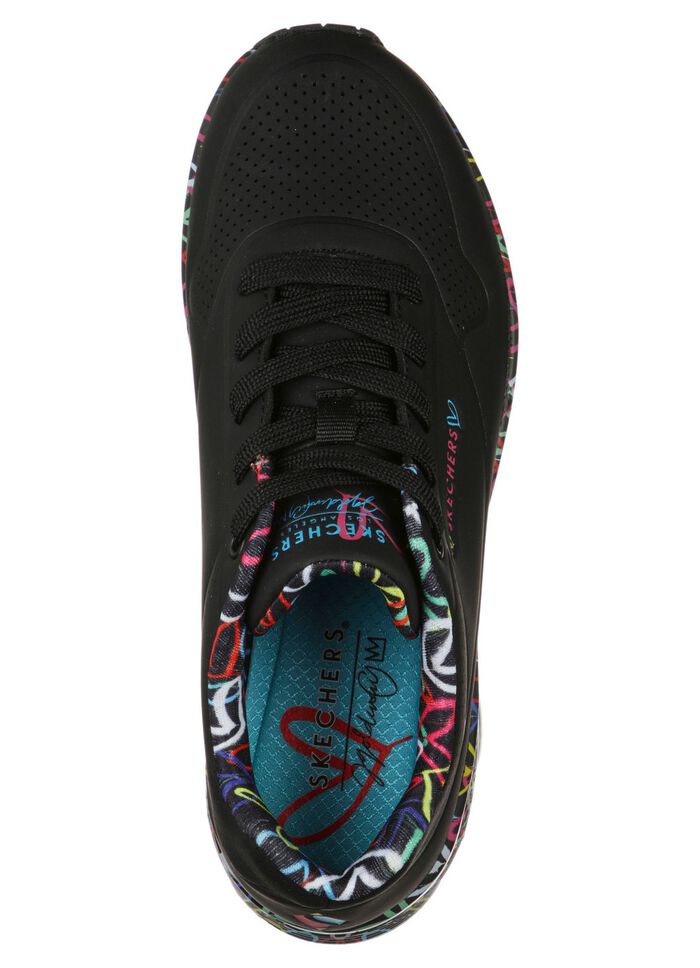 SKECHERS, trendy damessneakers, met zichtbaar luchtkussen ZWART