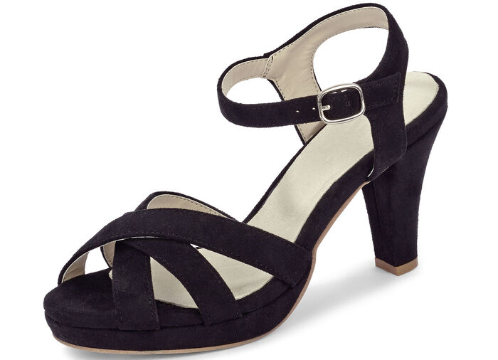 Andrea Conti sandalen met bandjes en verborgen elastische band ZWART