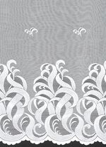 Bloemenvenstervitrage met universele railband 